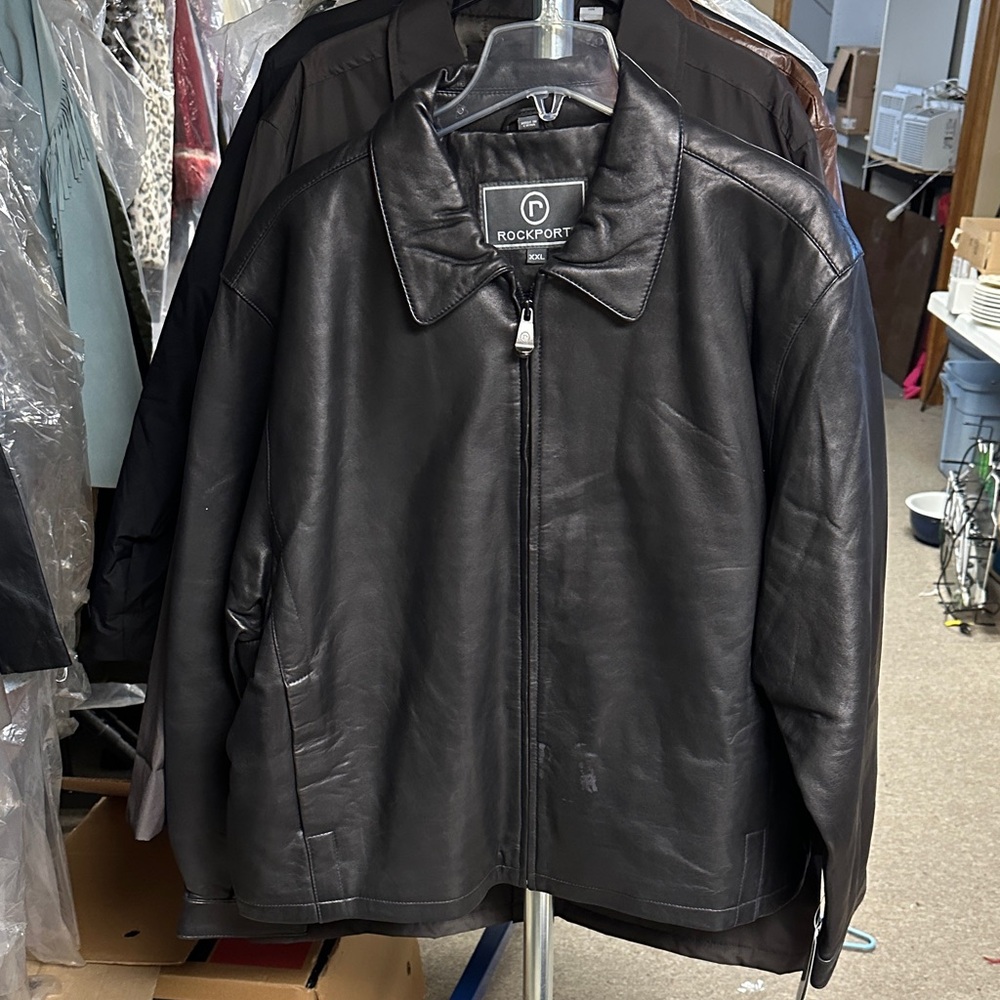 Rockport Men's Dark Leather Jacket